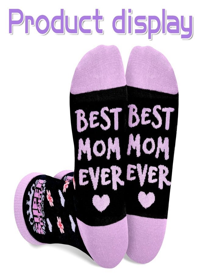Asikkon Christmas Stocking Stuffers Best Mom Ever Socks - Mother's Day Gifts for Women 2026, Funny Novelty Socks for Christmas Stocking Stuffers White Elephant Best Mom Gift Idea - Image 2